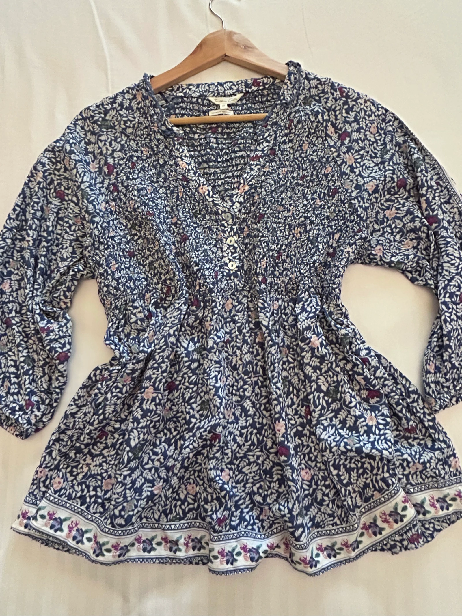 Blusa vintage estilo boêmio de flores tamanho M – photo 3